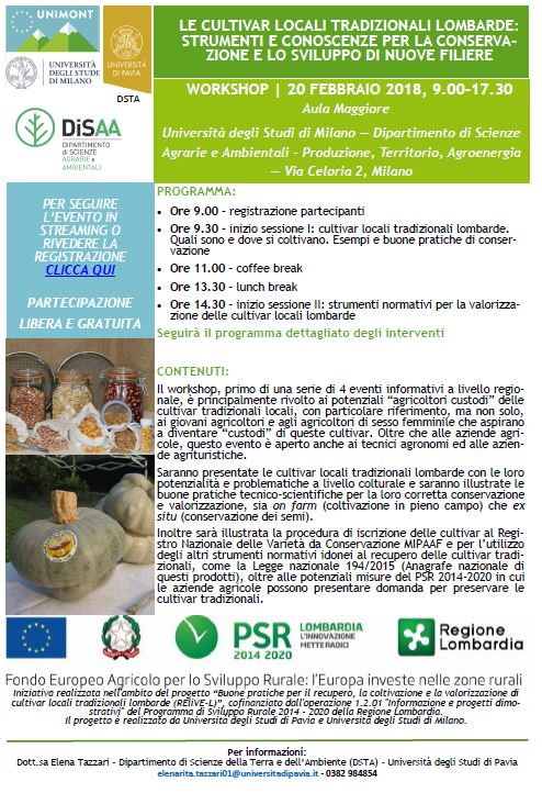 Valorizzazione di cultivar locali in Lombardia – REliVE-L